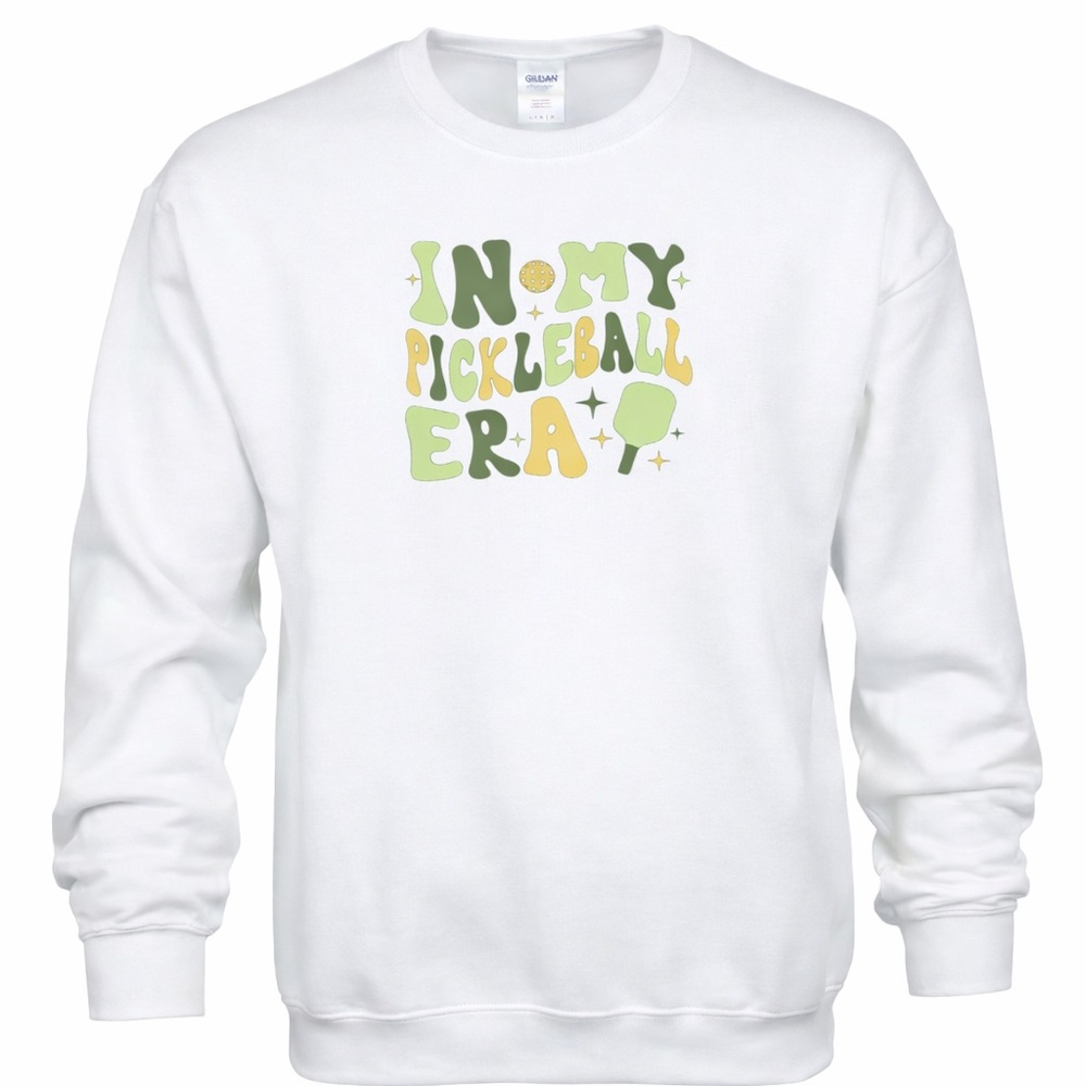 Gildan White‎ Pickleball Era Men's Crewneck Sweater